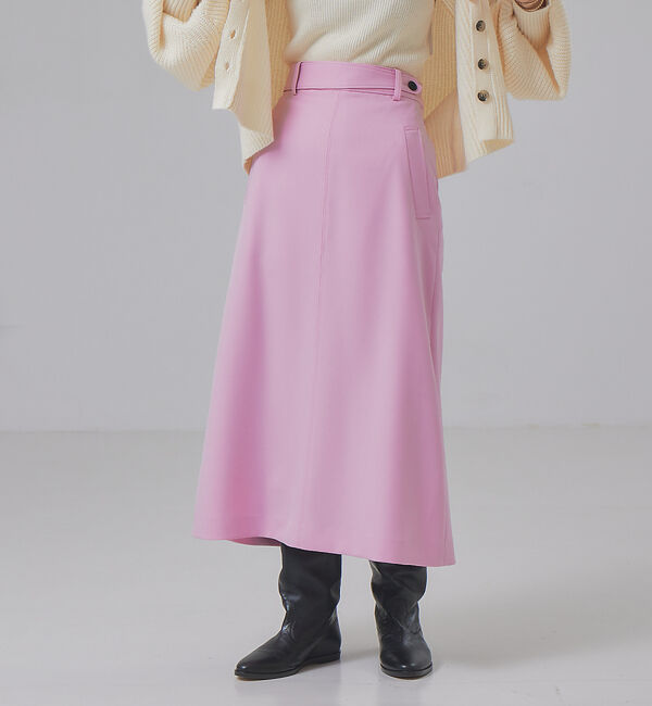 Rouge vif「【XSサイズ展開】 デザインベルトトラペーズスカート」|スカート|ピンク