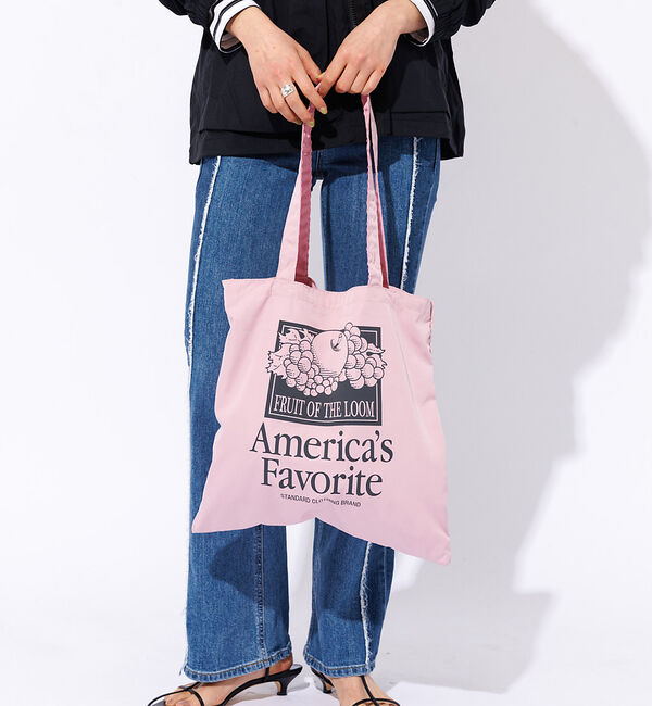 Rouge vif「【FRUIT OF THE LOOM】グラフィックトートバッグ」|トートバッグ|ピンク