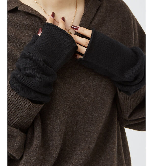 Rouge vif「【WILLIAM BRUNTON/ウィリアム ブラントン】カシミヤロングリストウ」|手袋|ブラック