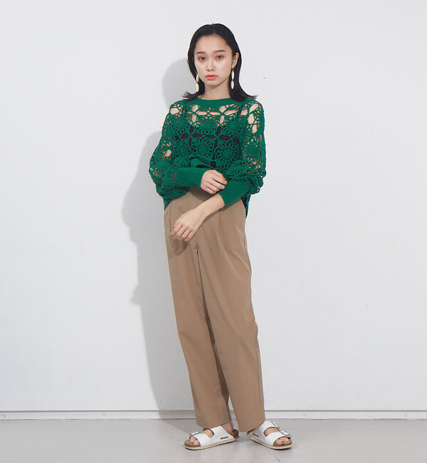 NOMINE「後ろゴムハイウエストタックパンツ」|スラックス|