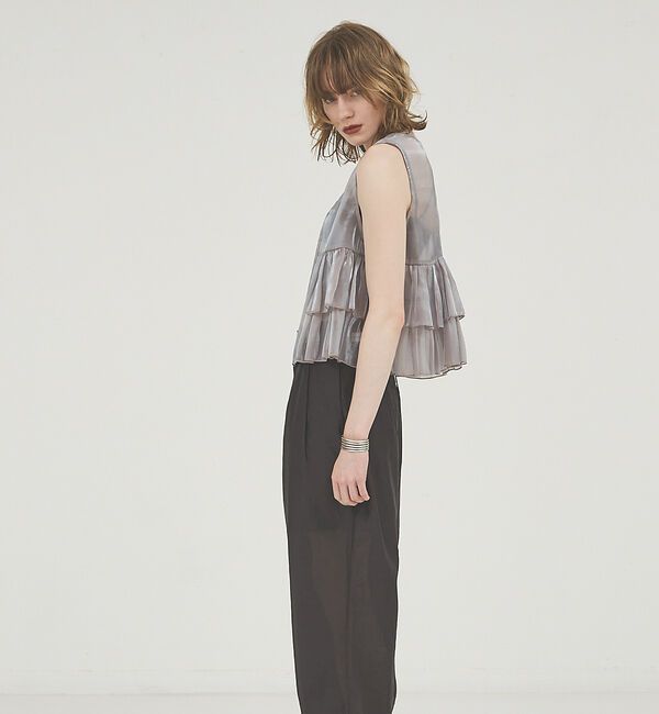 NOMINE「2WAY シャイン シアー フリルベスト」|ベスト・ジレ|