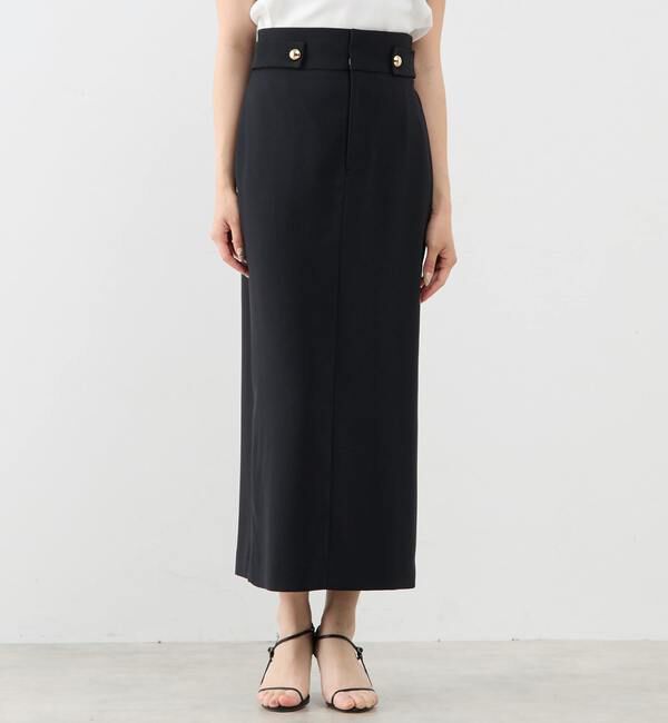 TIARA「ゴールドボタンタイトスカート（セットアップ可）」|スカート|ブラック