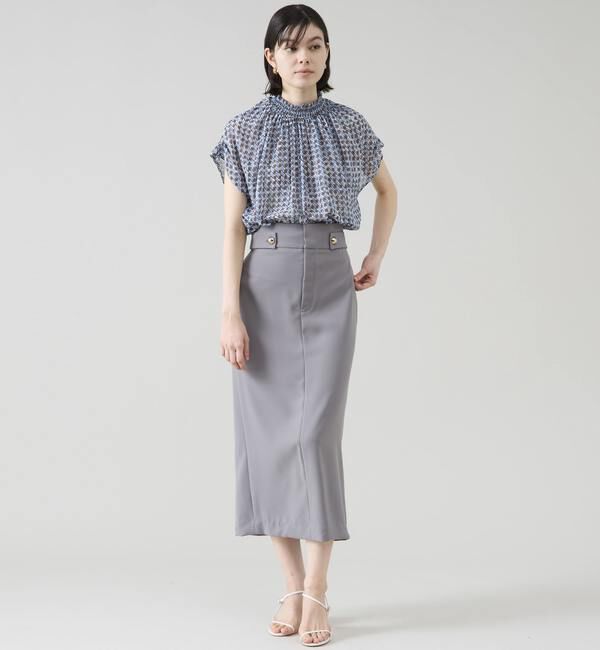 TIARA「ゴールドボタンタイトスカート（セットアップ可）」|スカート|