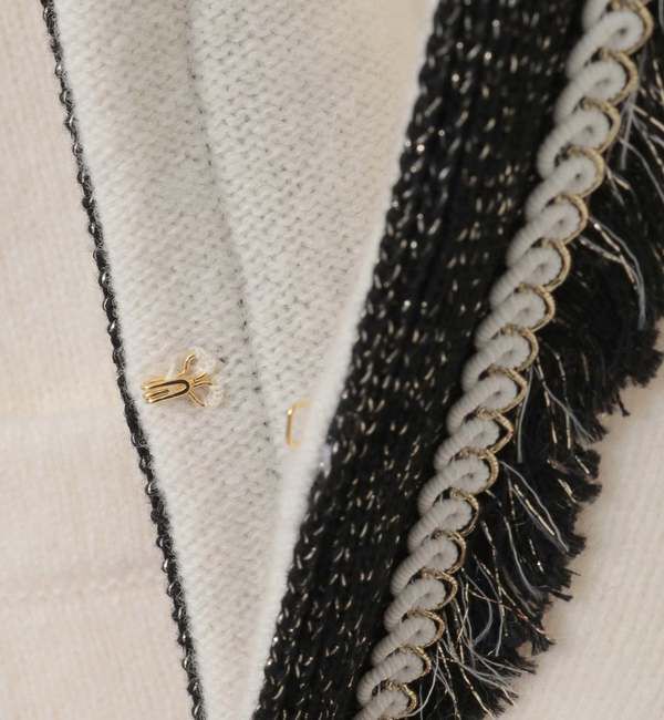 Liesse「ツイーディーニットジャケット」|カーディガン|