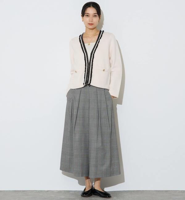 Liesse「ツイーディーニットジャケット」|カーディガン|