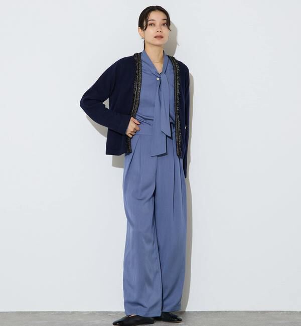 Liesse「ツイーディーニットジャケット」|カーディガン|