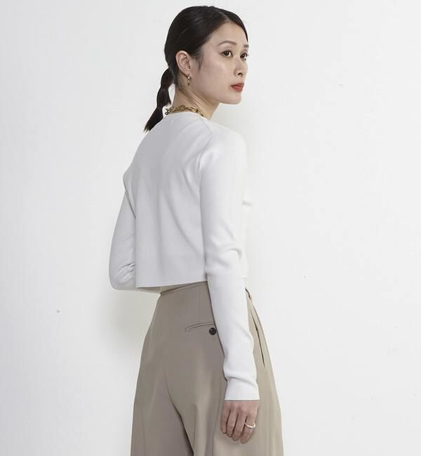 Soffitto「Soffitto刺繍入りクロップドニット」|ニット・セーター|