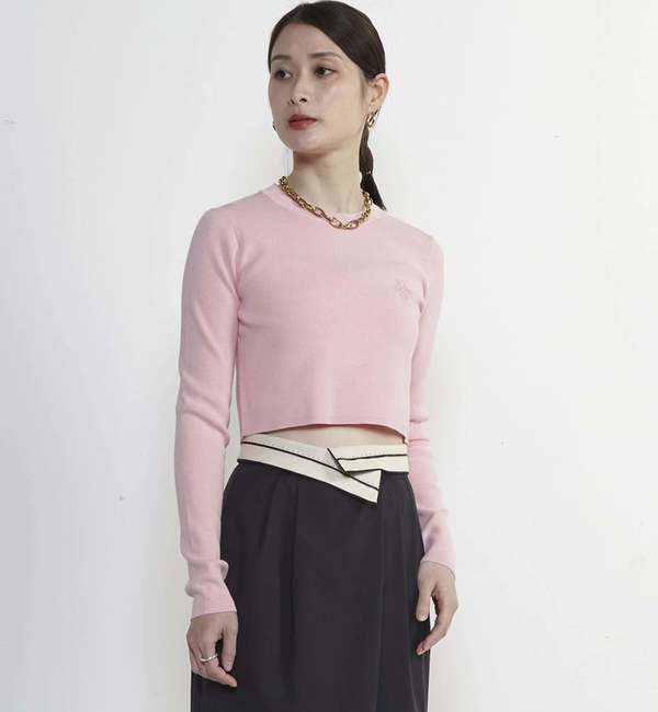 Soffitto「Soffitto刺繍入りクロップドニット」|ニット・セーター|