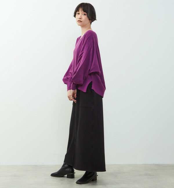 SOFFITTO「【nota della mano sinistra（ノータ デラ マノ シニストラ）】ポケット付スリットロングスカート」|スカート|