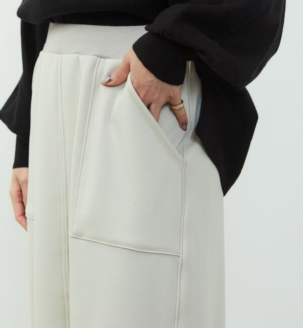SOFFITTO「【nota della mano sinistra（ノータ デラ マノ シニストラ）】ポケット付スリットロングスカート」|スカート|