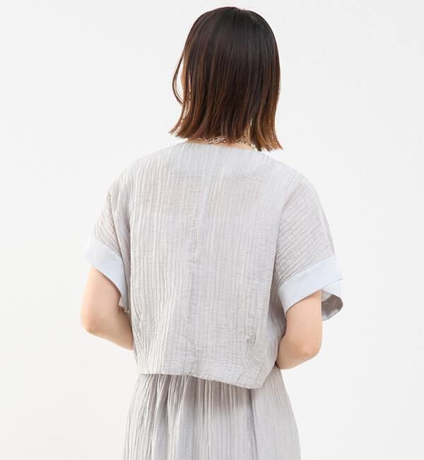 SOFFITTO「前ジップ縦プリーツショート丈ブルゾン」|ブルゾン・スタジャン|