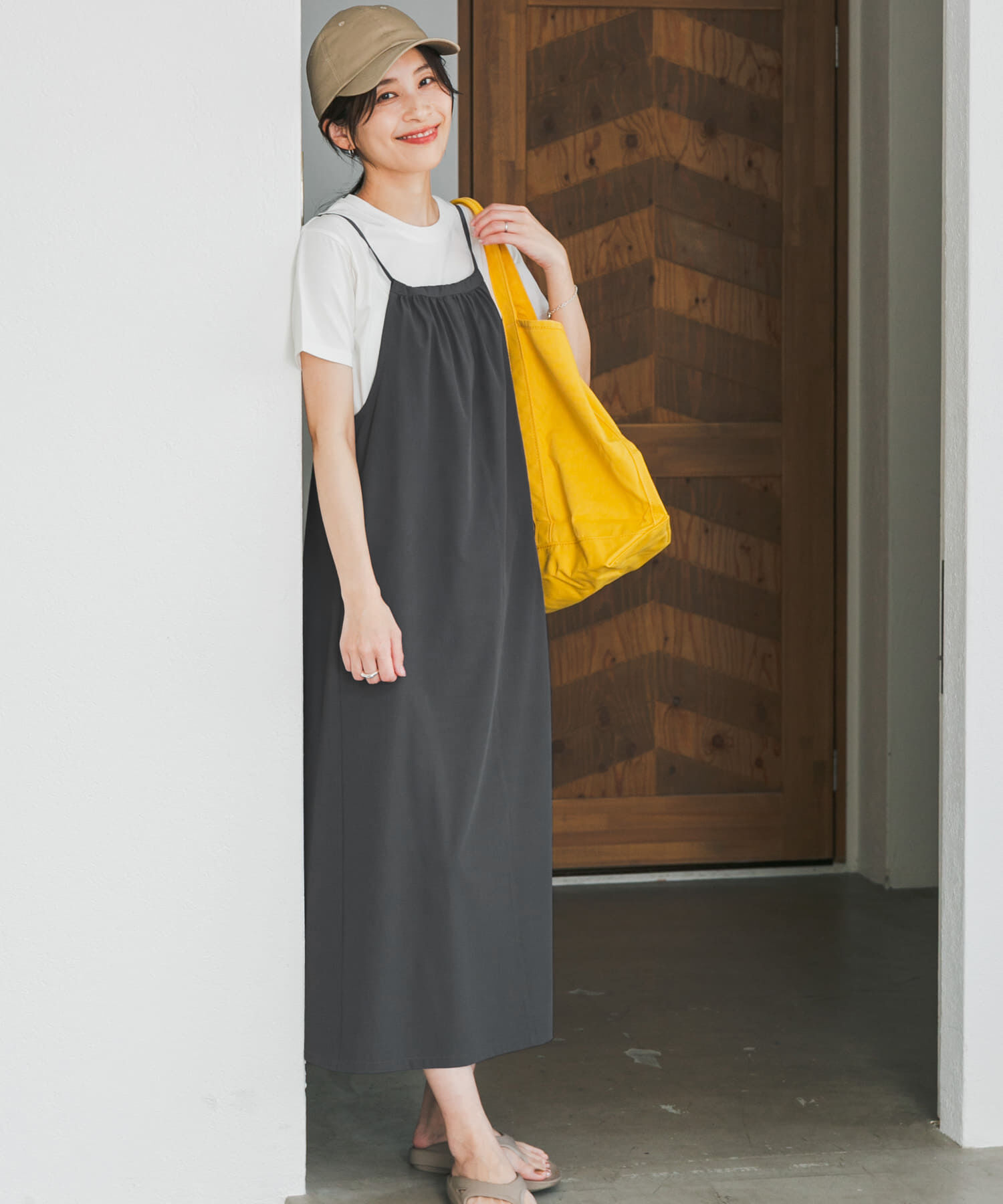 URBAN RESEARCH DOORS「『仁村紗和さん着用』『UR TECH』ｻﾏｼｪｱﾊﾞｯｸﾄﾞﾛｽﾄｷｬﾐﾜﾝ」|ワンピース|