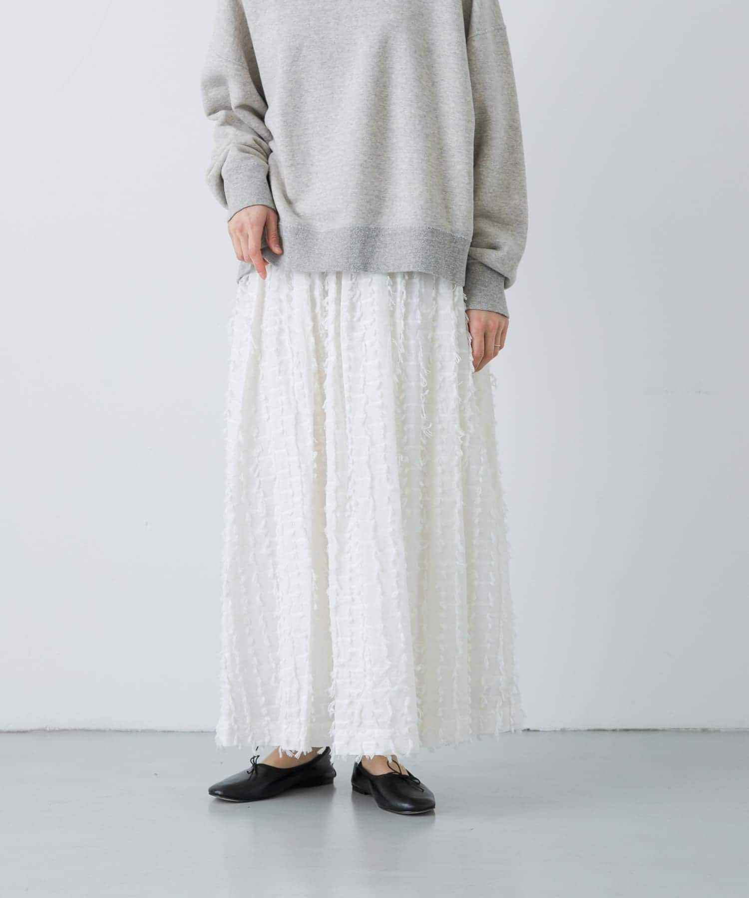 かぐれ「フリンジカットジャガードスカート」|スカート|