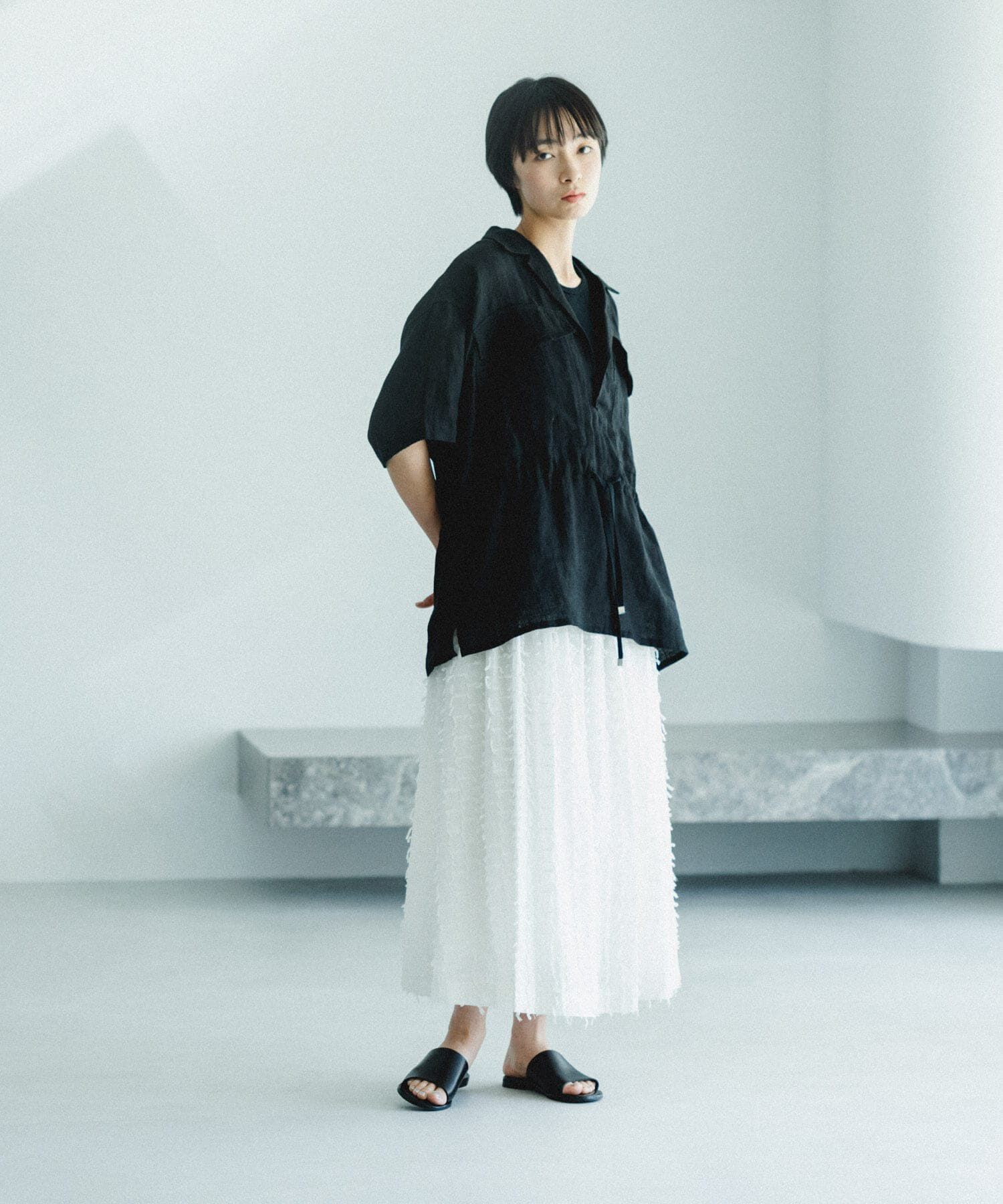 かぐれ「フリンジカットジャガードスカート」|スカート|