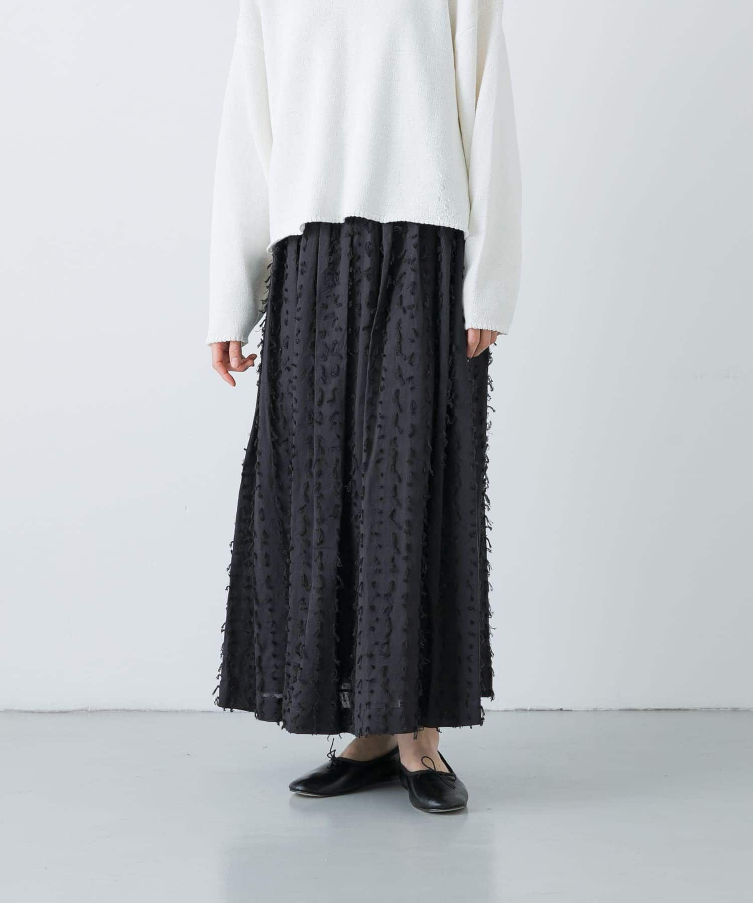 かぐれ「フリンジカットジャガードスカート」|スカート|