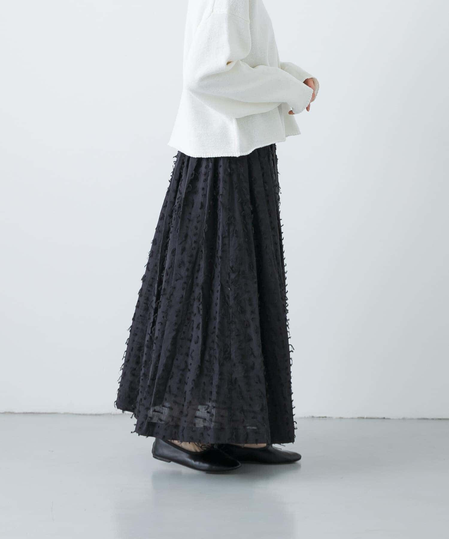 かぐれ「フリンジカットジャガードスカート」|スカート|
