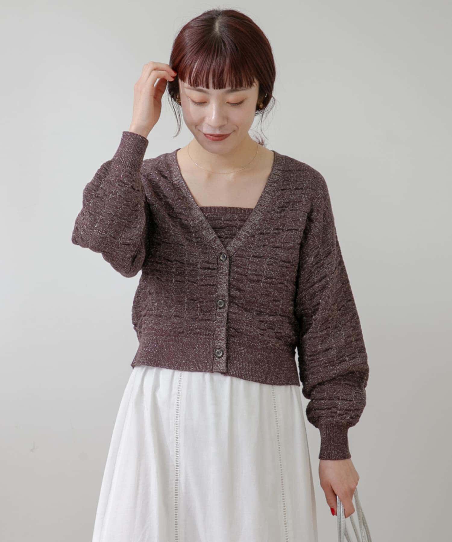 URBAN RESEARCH ROSSO「F by ROSSO　ラメニットビスチェ+カーディガン」|カーディガン|