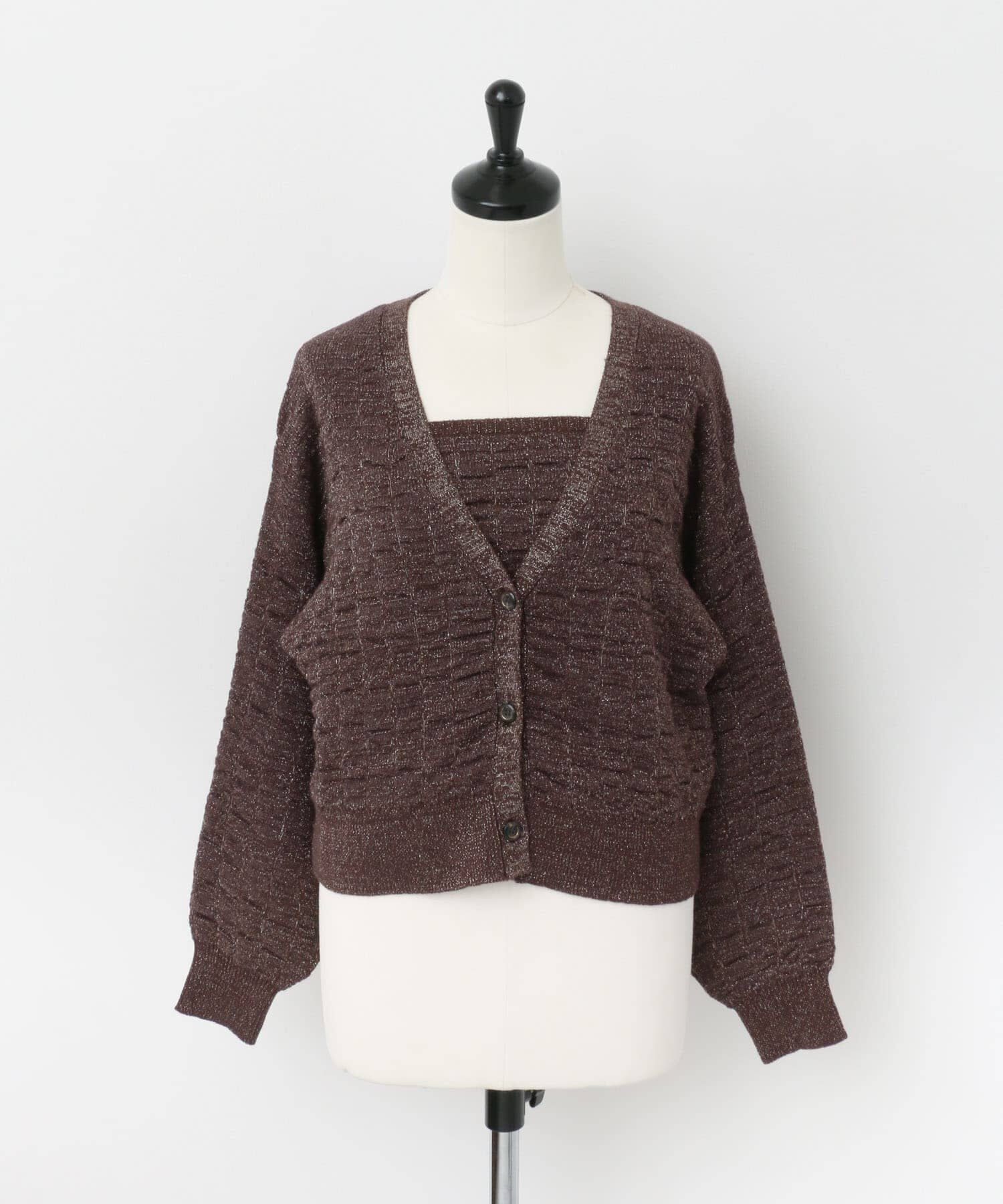 URBAN RESEARCH ROSSO「F by ROSSO　ラメニットビスチェ+カーディガン」|カーディガン|