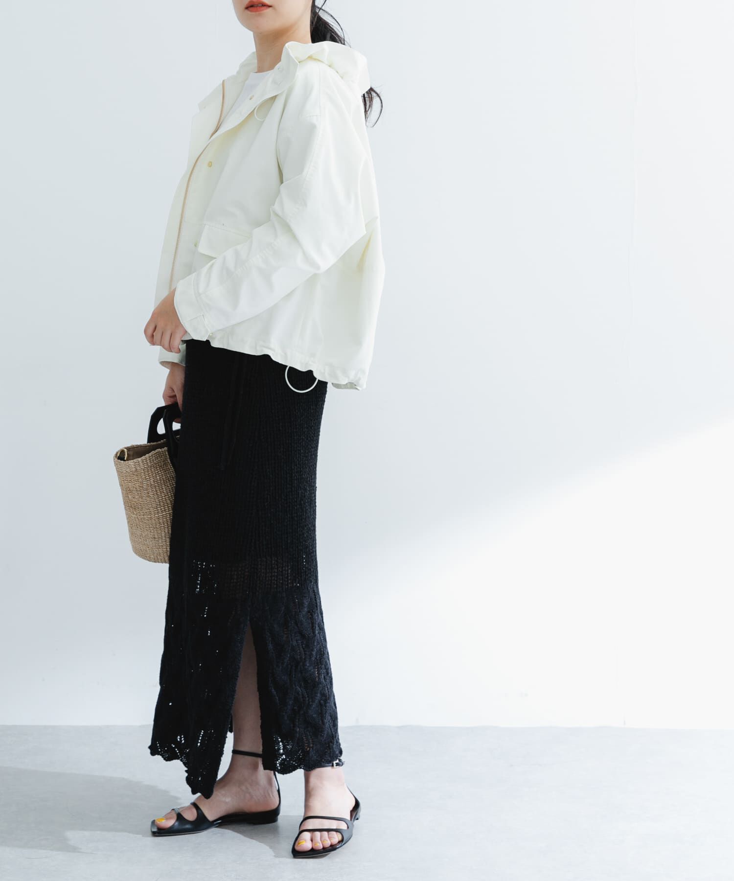 URBAN RESEARCH ROSSO「サイドスリットニットレーススカート」|スカート|