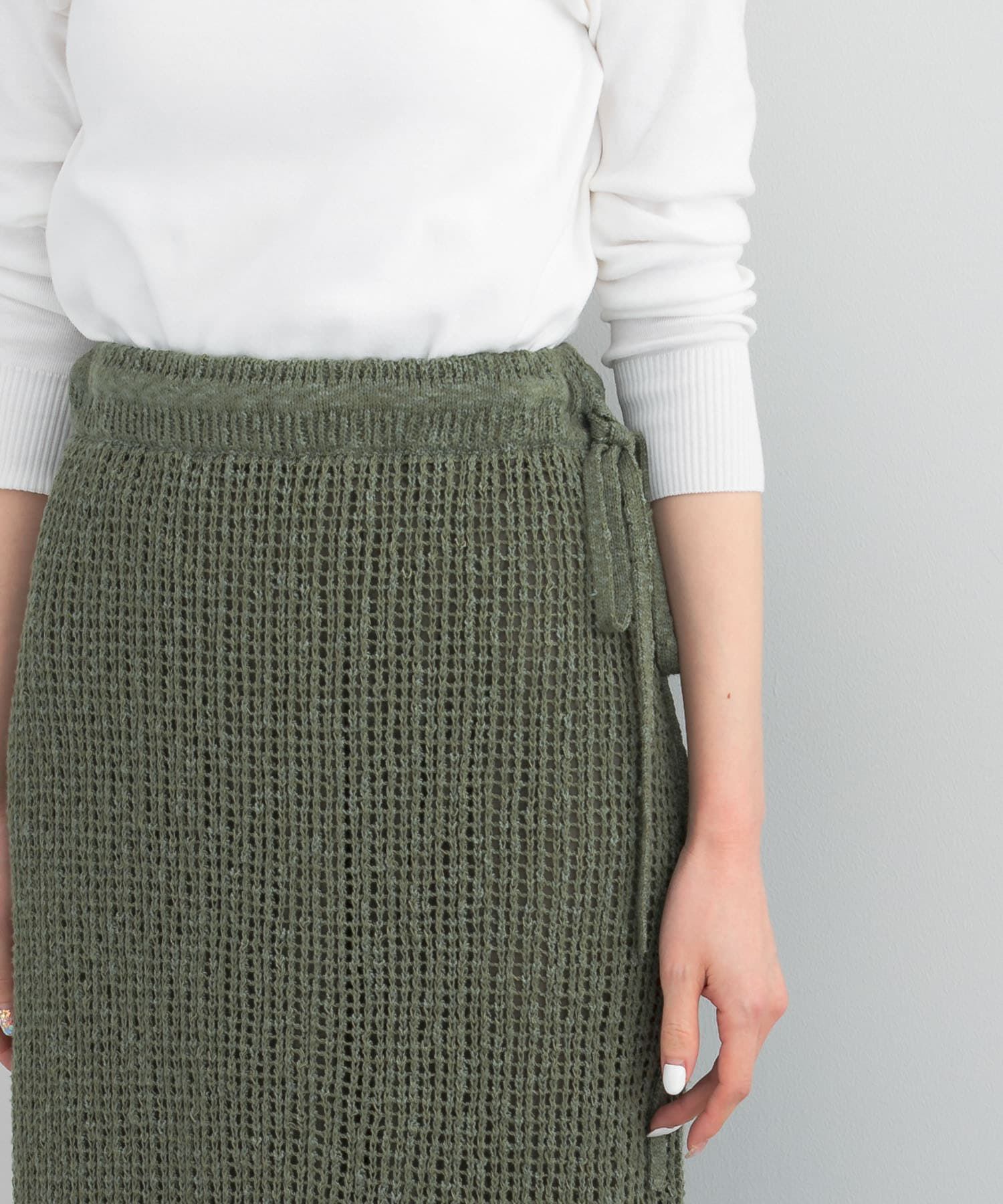 URBAN RESEARCH ROSSO「サイドスリットニットレーススカート」|スカート|