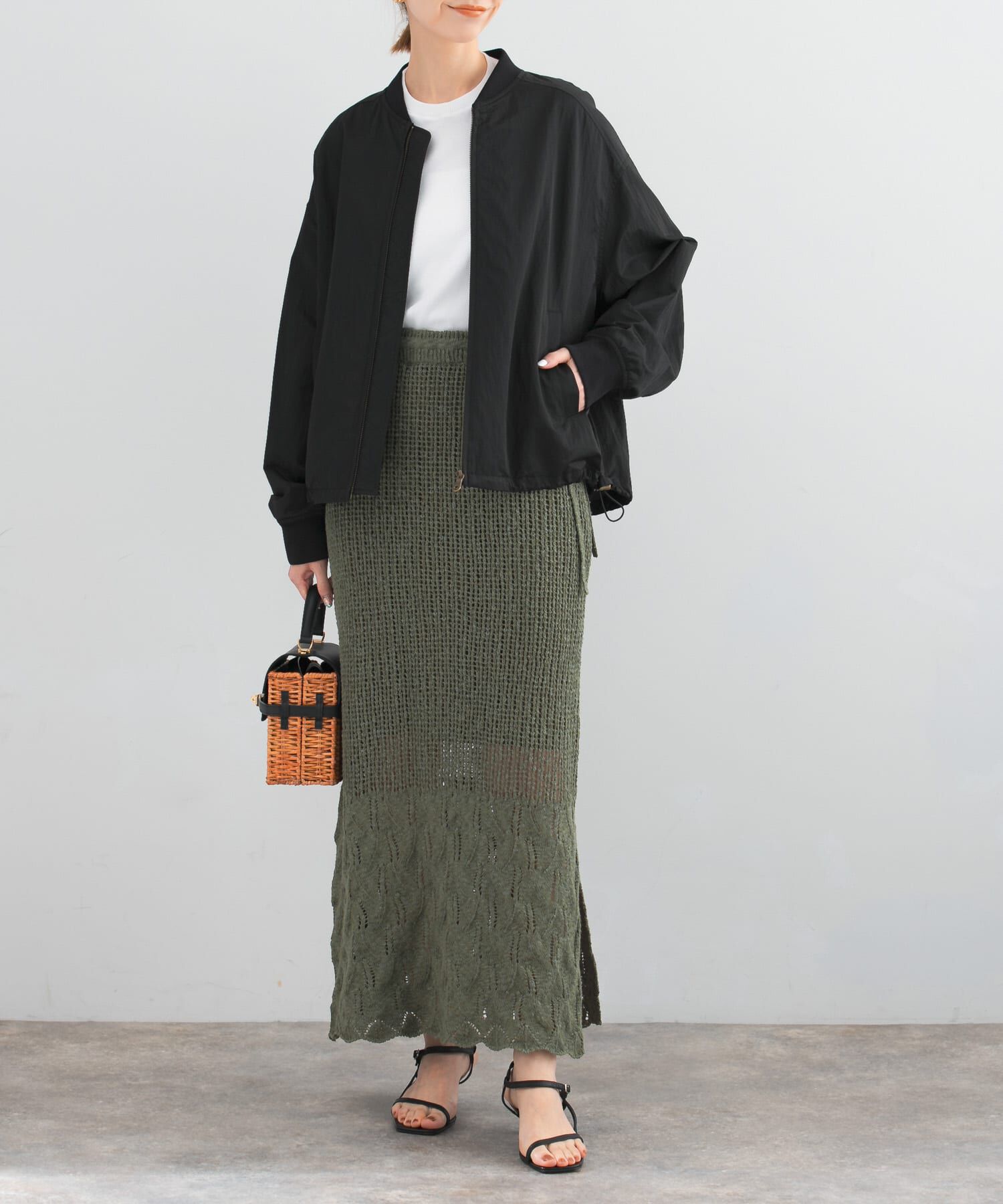 URBAN RESEARCH ROSSO「サイドスリットニットレーススカート」|スカート|