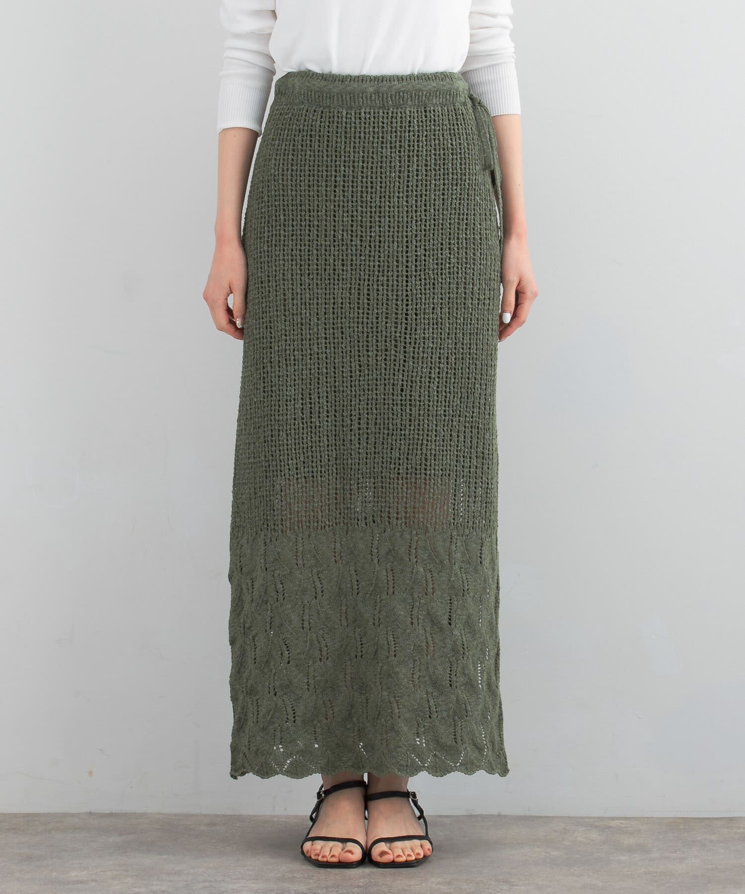 URBAN RESEARCH ROSSO「サイドスリットニットレーススカート」|スカート|