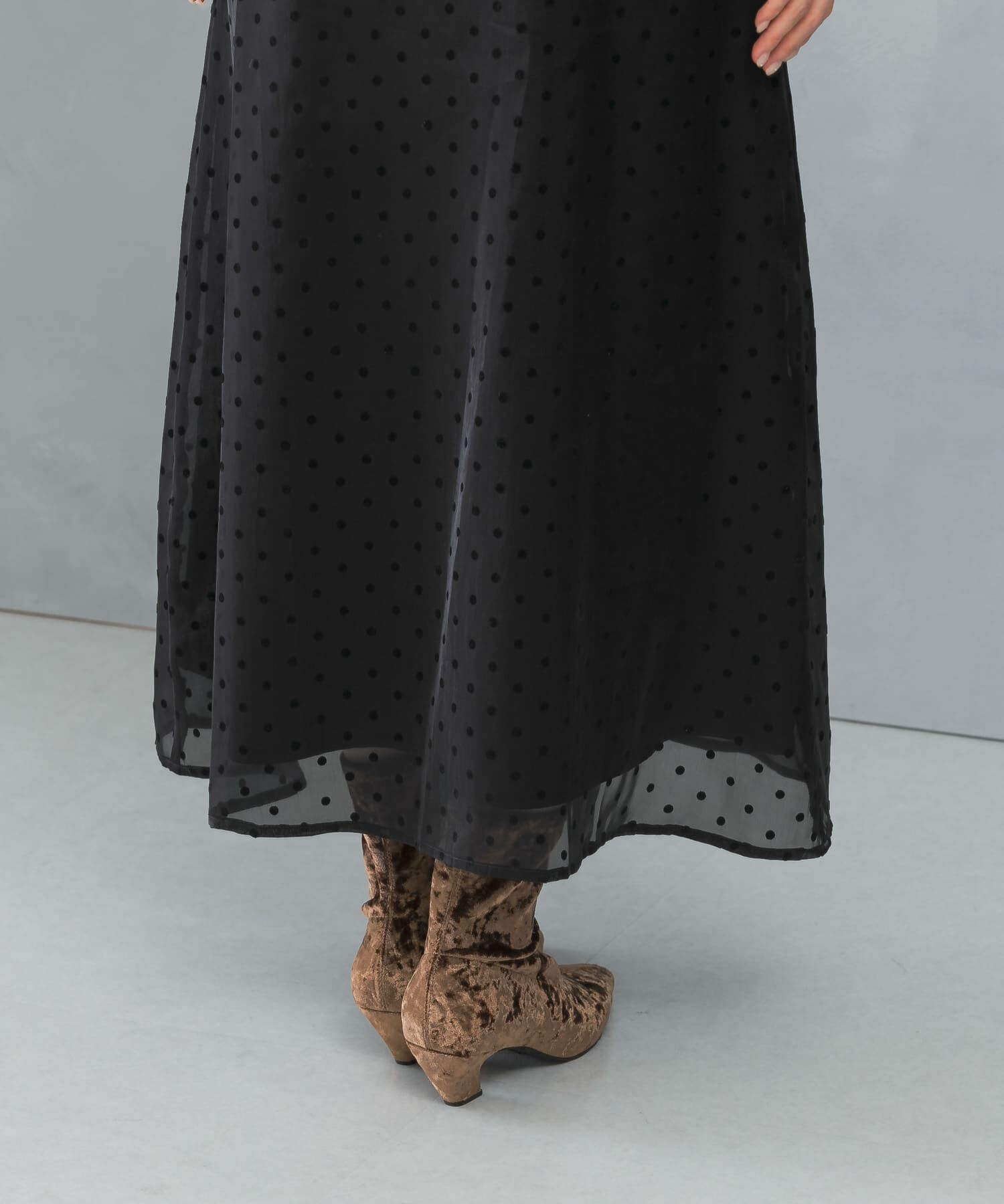 URBAN RESEARCH ROSSO「ドットフロッキーフレアスカート」|スカート|