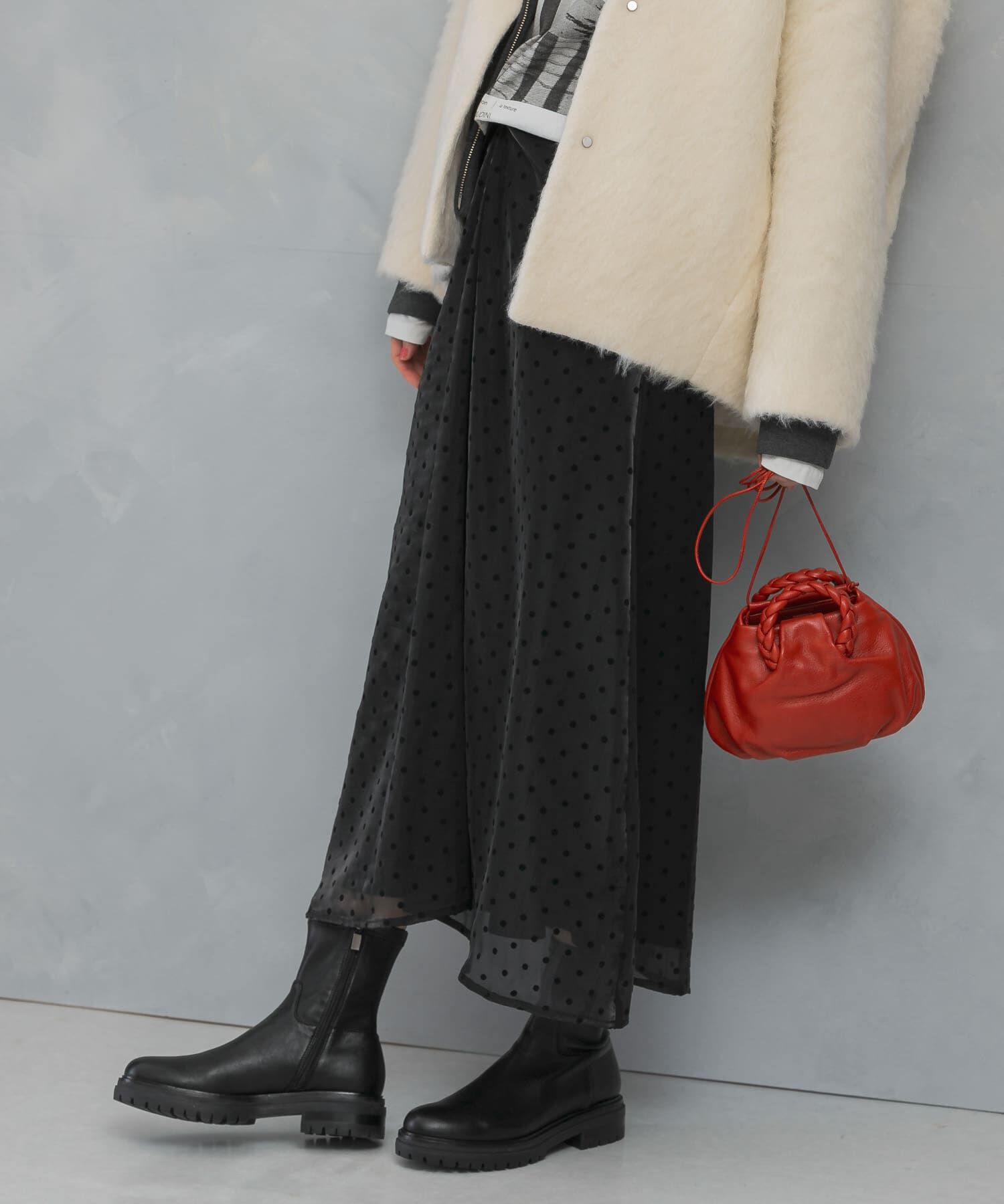 URBAN RESEARCH ROSSO「ドットフロッキーフレアスカート」|スカート|