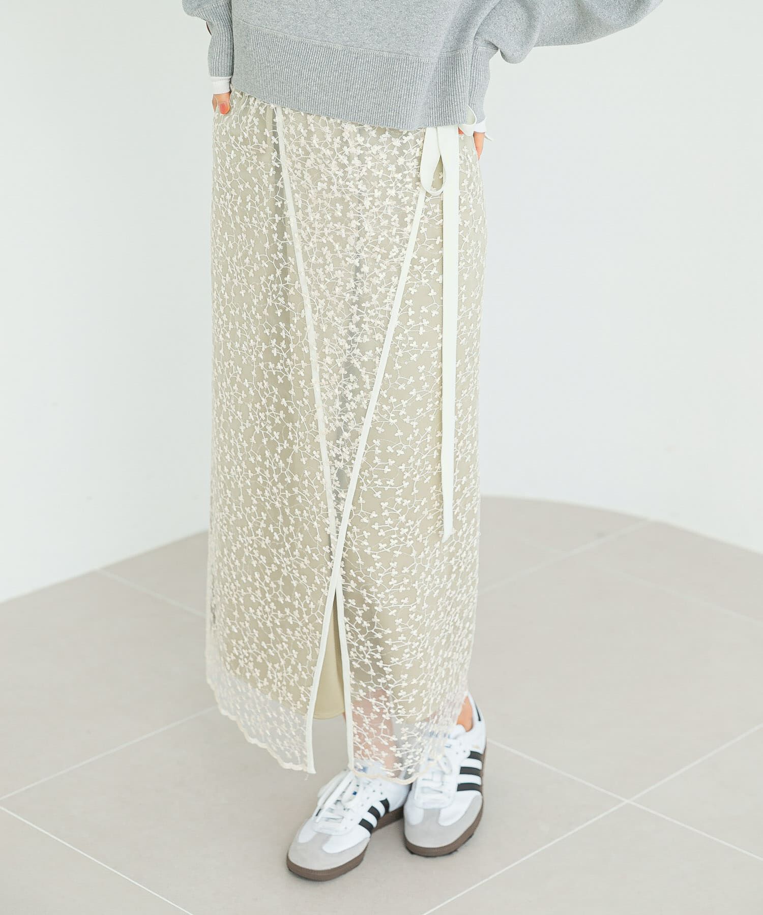 URBAN RESEARCH ROSSO「フラワースパンコールレーススカート」|スカート|