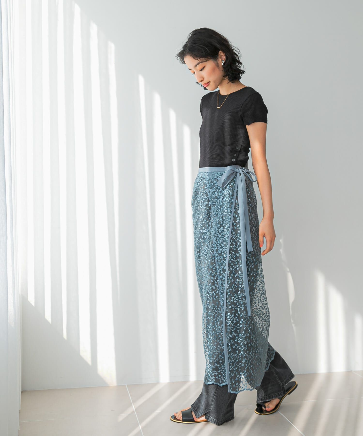 URBAN RESEARCH ROSSO「フラワースパンコールレーススカート」|スカート|