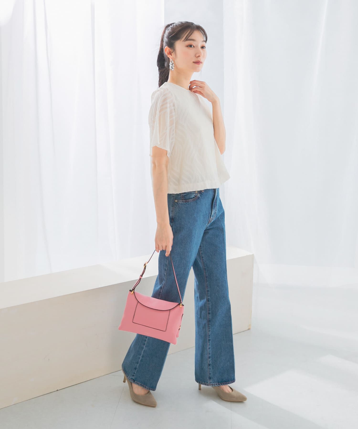 URBAN RESEARCH ROSSO「セミシアーカットジャガードブラウス」|シャツ・ブラウス|