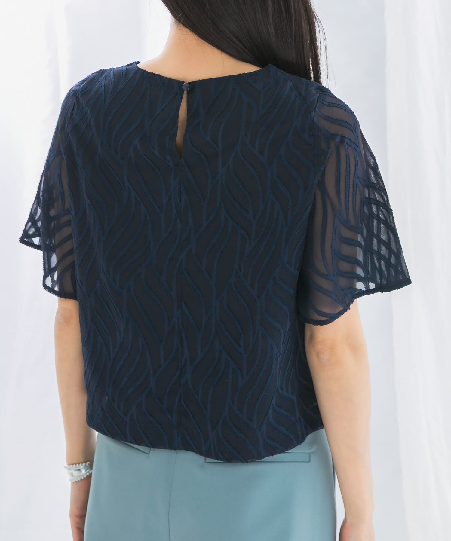 URBAN RESEARCH ROSSO「セミシアーカットジャガードブラウス」|シャツ・ブラウス|