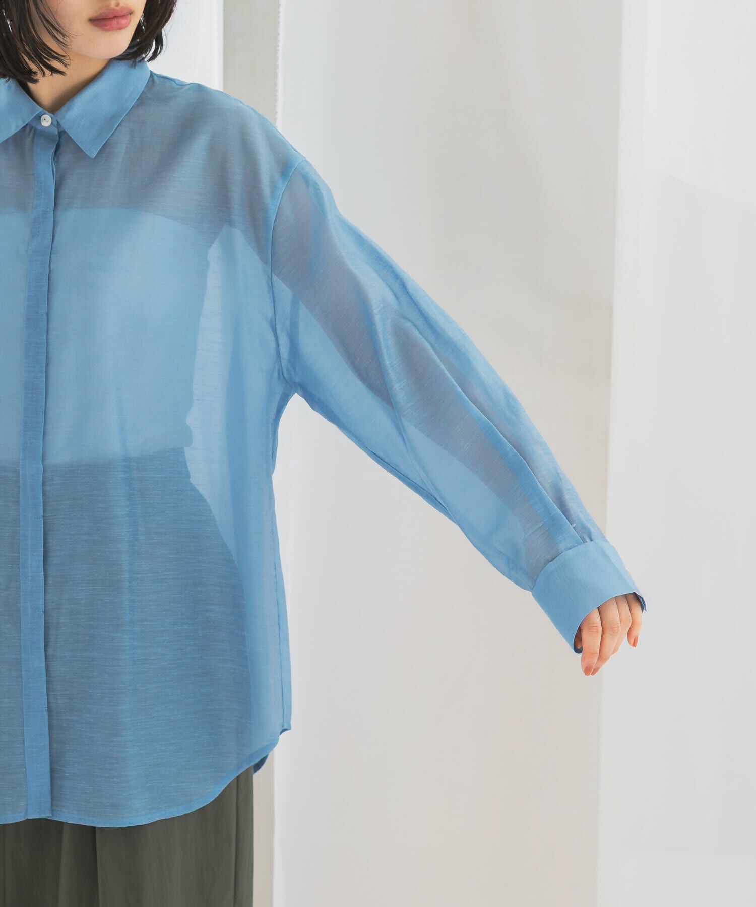 URBAN RESEARCH ROSSO「リネンタッチイージーケアオーバーシャツ」|シャツ・ブラウス|