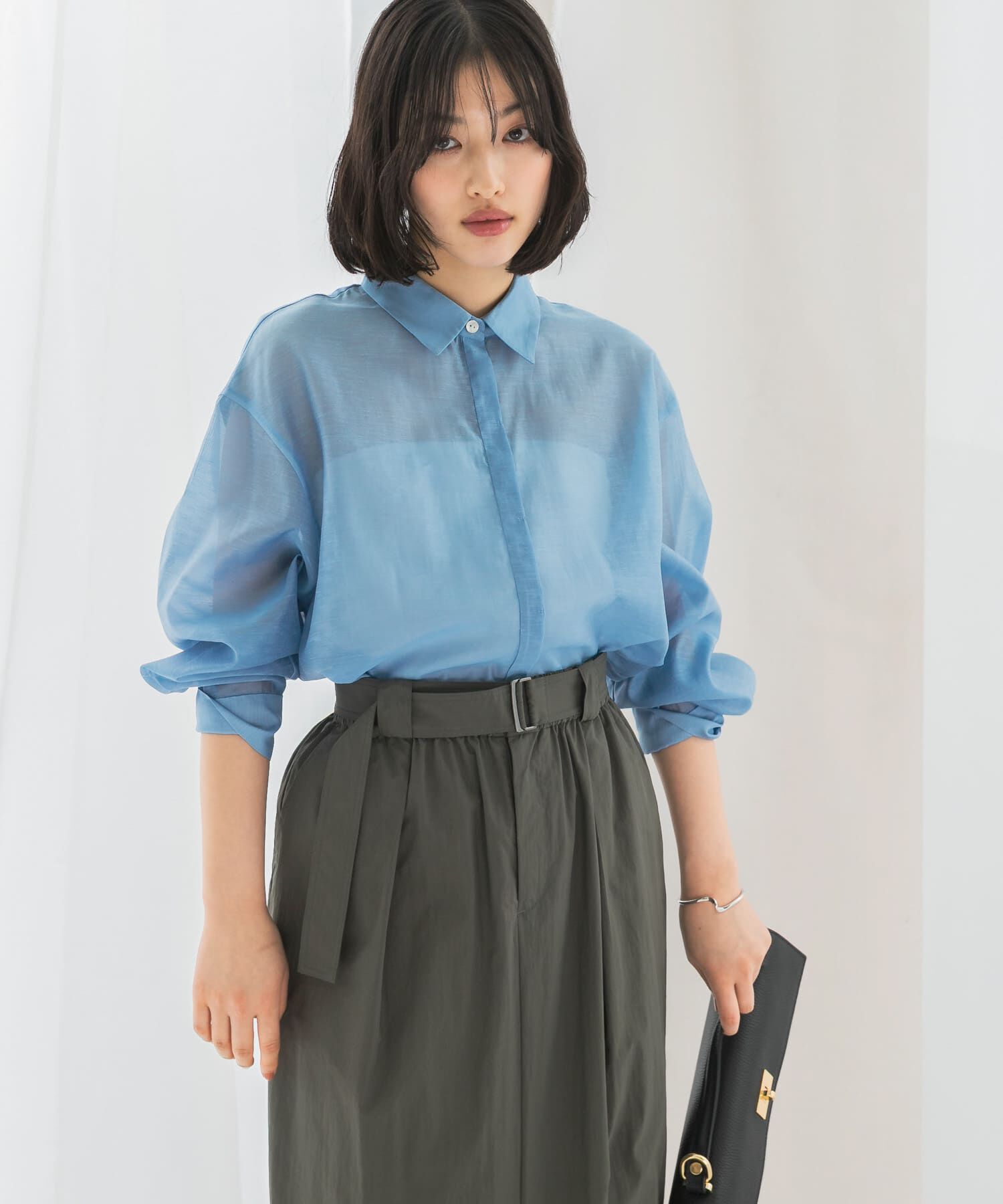 URBAN RESEARCH ROSSO「リネンタッチイージーケアオーバーシャツ」|シャツ・ブラウス|