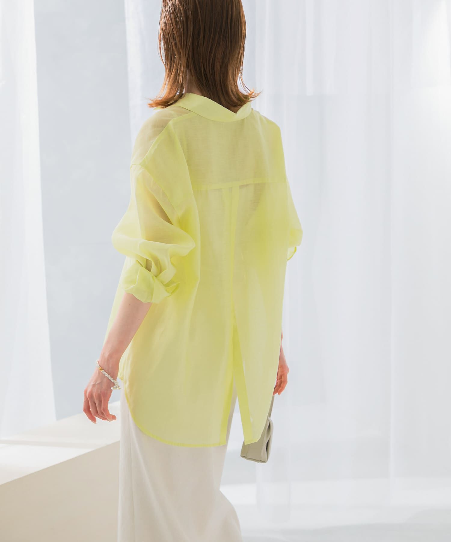 URBAN RESEARCH ROSSO「リネンタッチイージーケアオーバーシャツ」|シャツ・ブラウス|イエロー系その他