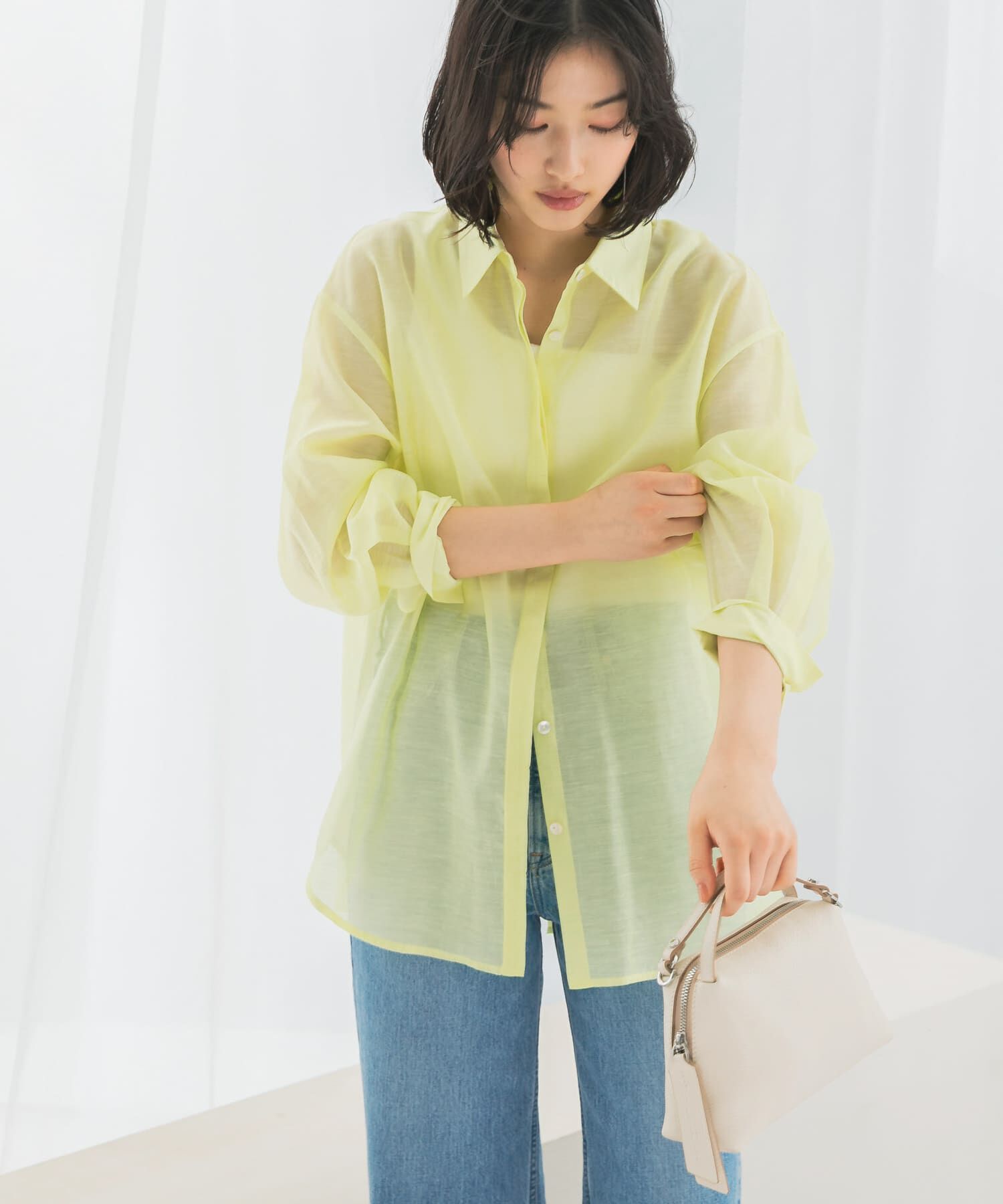 URBAN RESEARCH ROSSO「リネンタッチイージーケアオーバーシャツ」|シャツ・ブラウス|