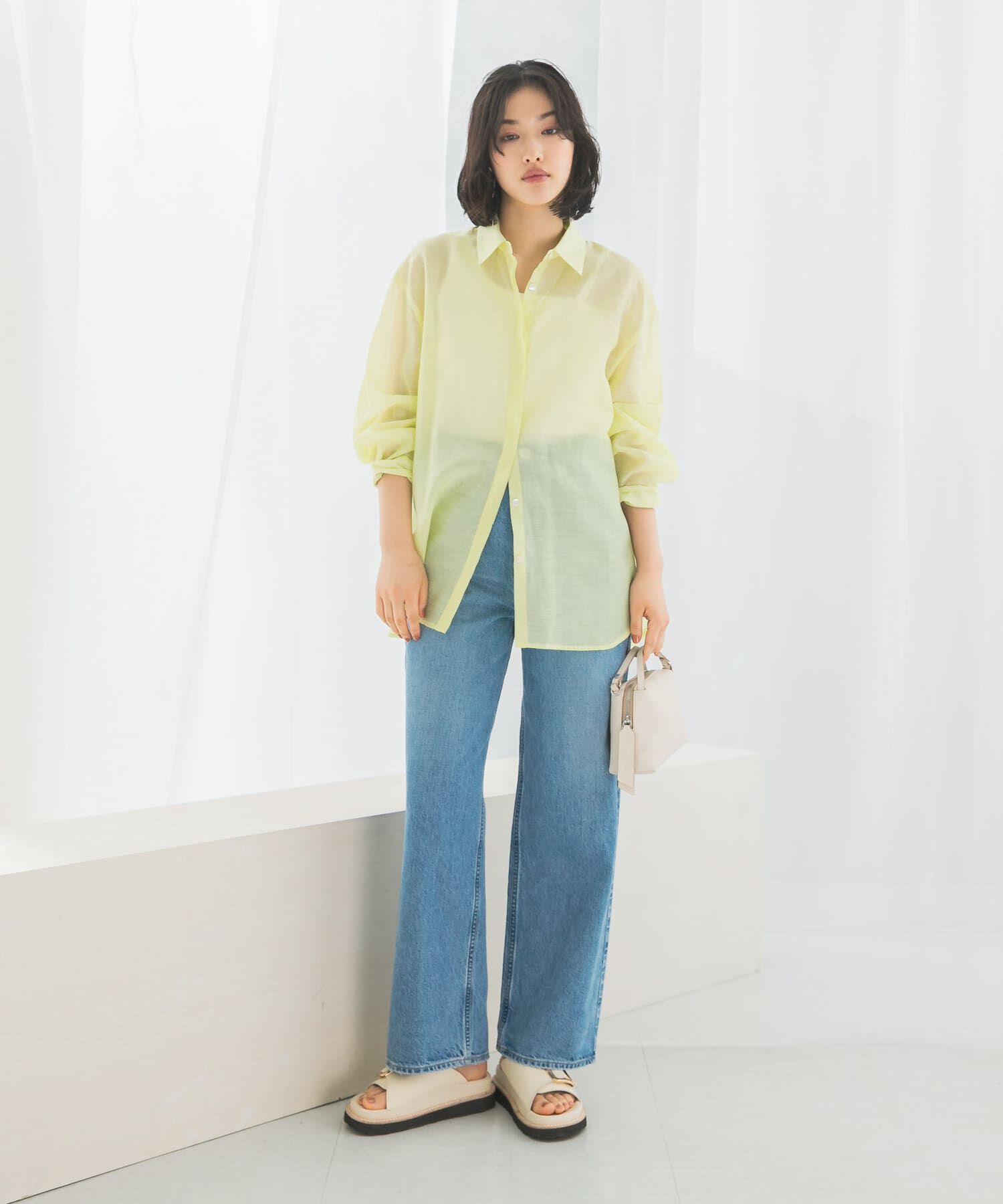 URBAN RESEARCH ROSSO「リネンタッチイージーケアオーバーシャツ」|シャツ・ブラウス|