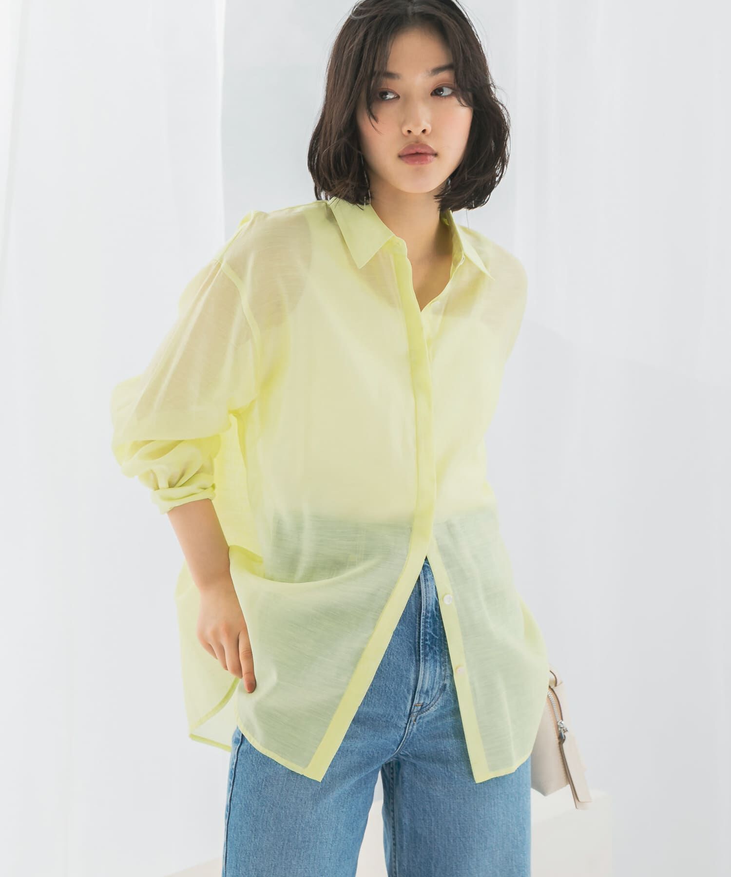 URBAN RESEARCH ROSSO「リネンタッチイージーケアオーバーシャツ」|シャツ・ブラウス|