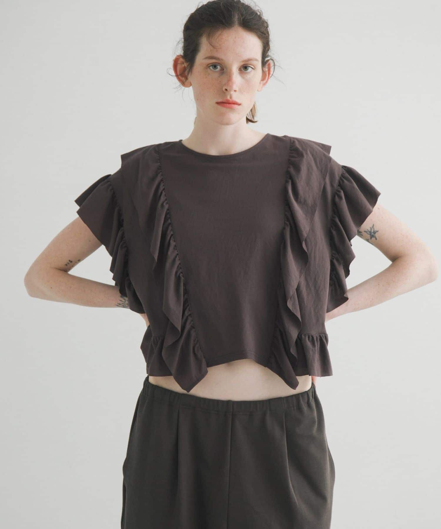 LAATO「frill frill tee」|Tシャツ・カットソー|ダークグレー