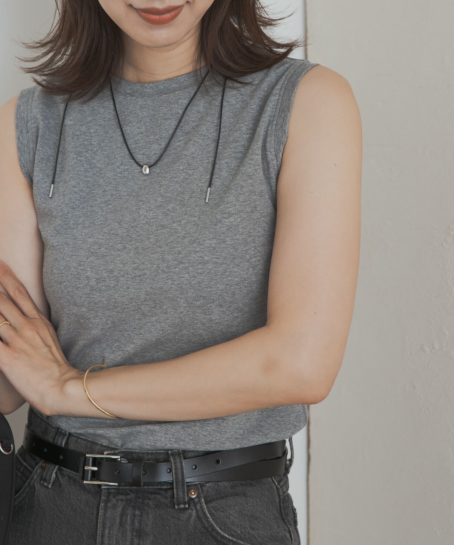 URBAN RESEARCH DOORS「クリアフライスノースリーブプルオーバー」|Tシャツ・カットソー|グレー