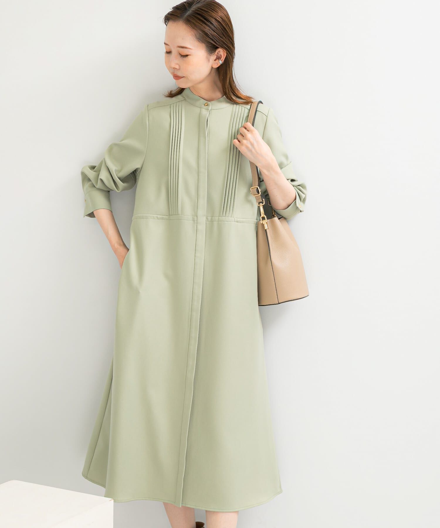 URBAN RESEARCH ROSSO「ピンタックストレートワンピース」|ワンピース|