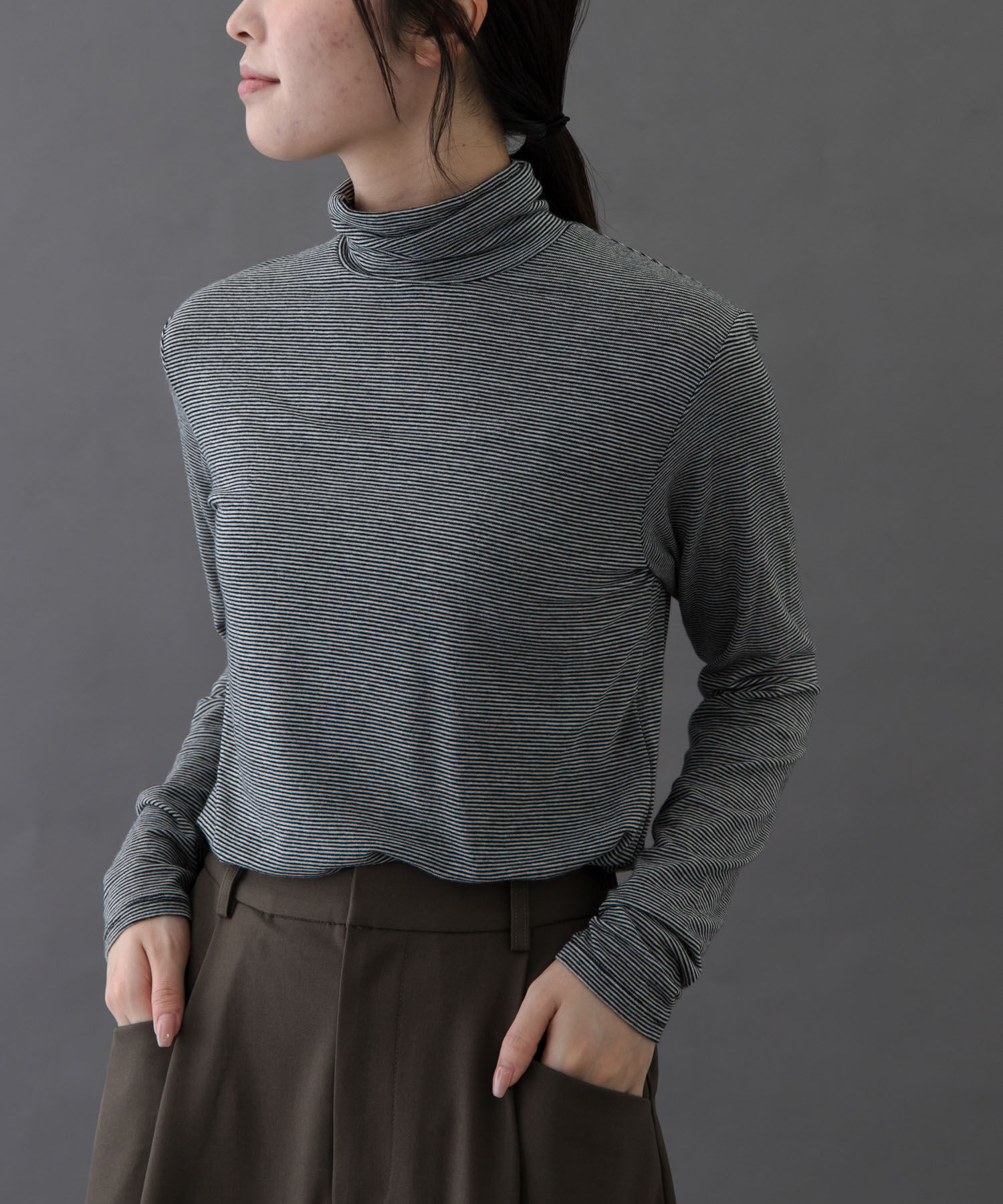 URBAN RESEARCH DOORS「FORK&SPOON　ベア天竺タートルネックカットソー」|Tシャツ・カットソー|