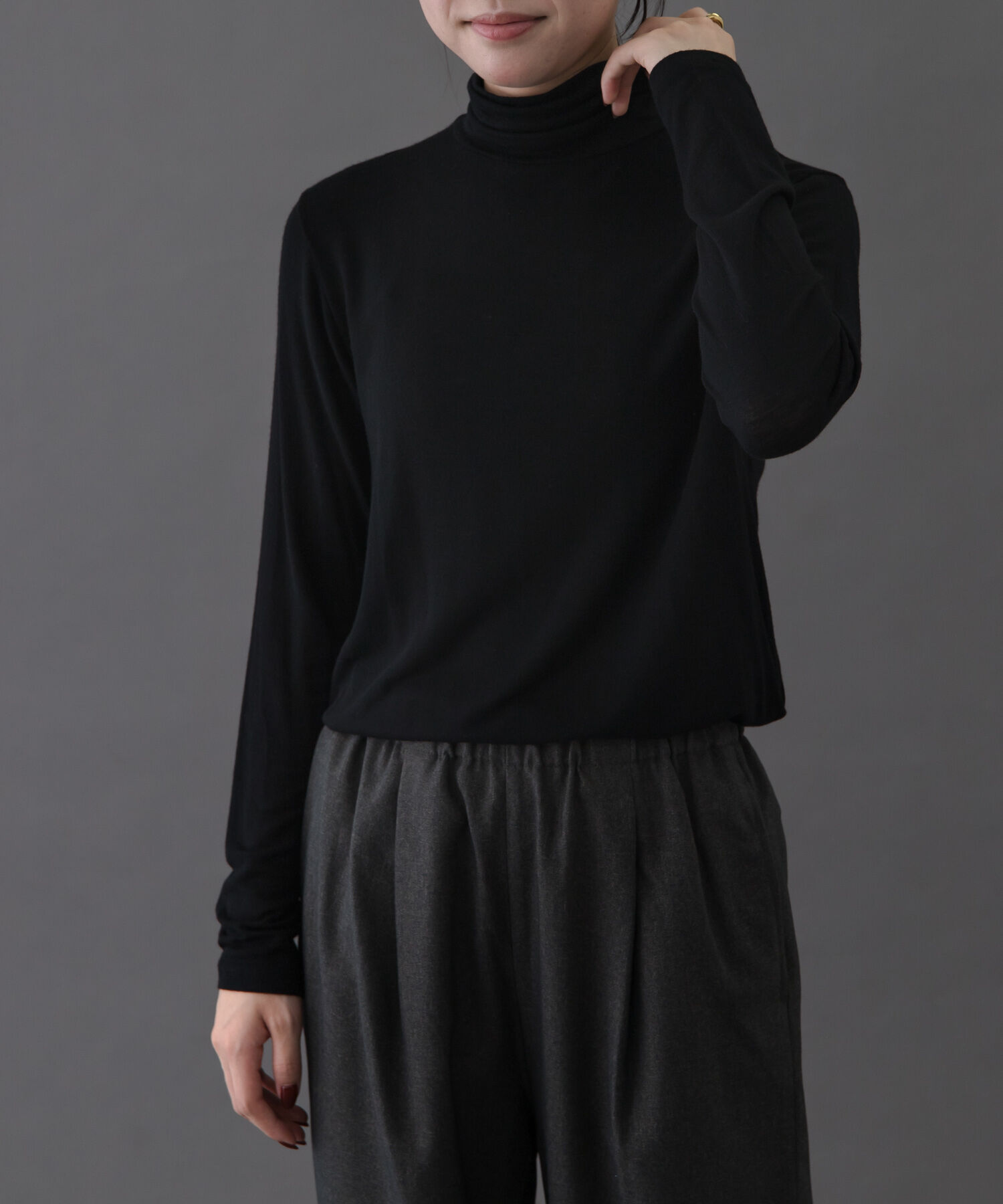 URBAN RESEARCH DOORS「FORK&SPOON　ベア天竺タートルネックカットソー」|Tシャツ・カットソー|