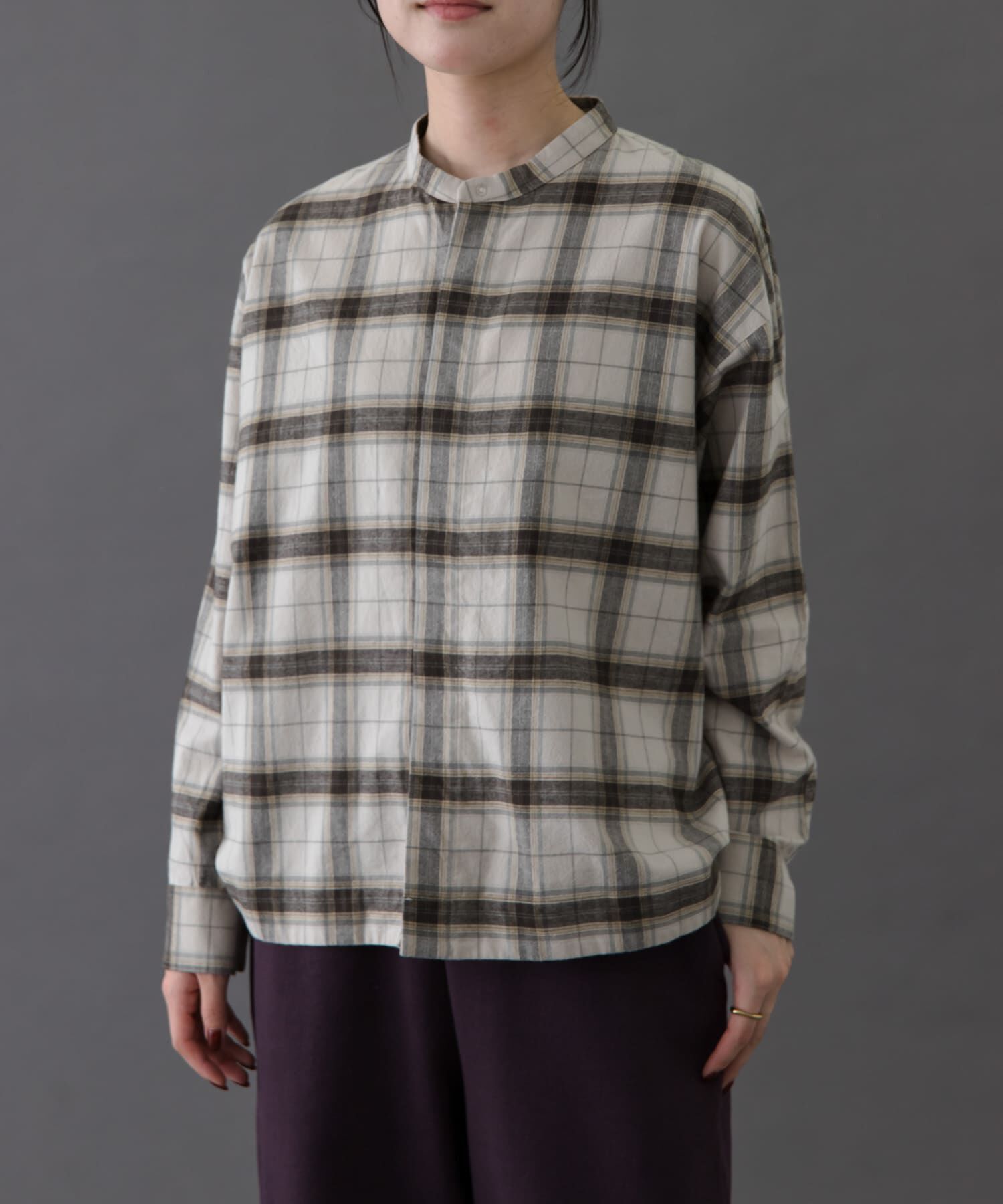 URBAN RESEARCH DOORS「FORK&SPOON　ブラッシュドチェックシャツ」|シャツ・ブラウス|