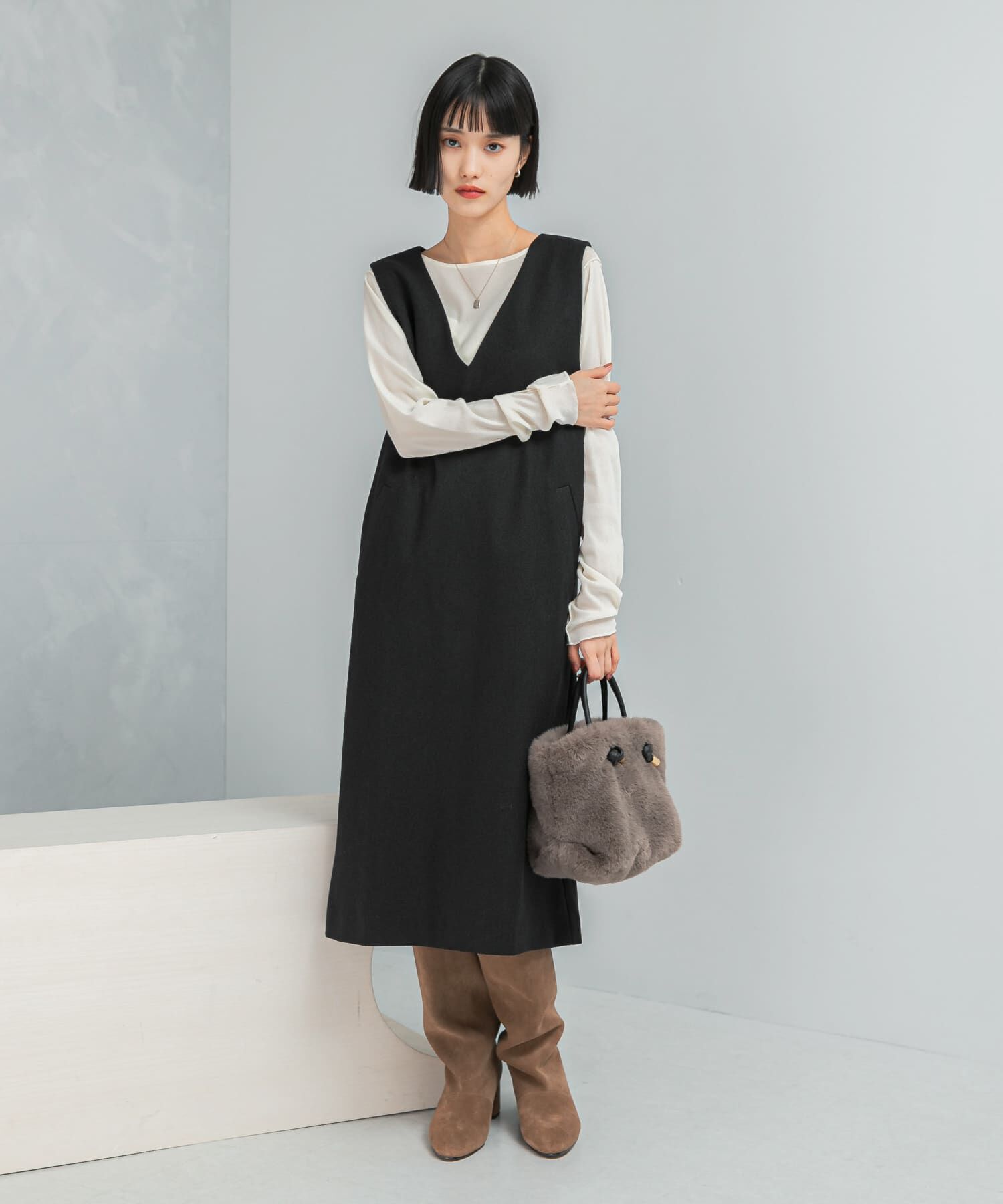 URBAN RESEARCH ROSSO「『UR TECH』　 ジャンパーワンピース」|ワンピース|