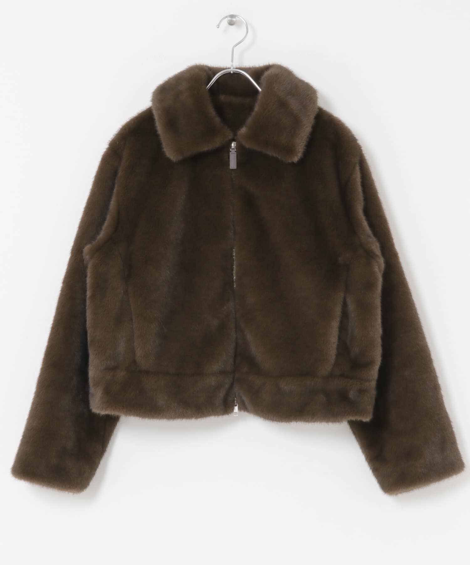 URBAN RESEARCH ROSSO「F by ROSSO　ファーZIPショートコート」|ノーカラーコート|