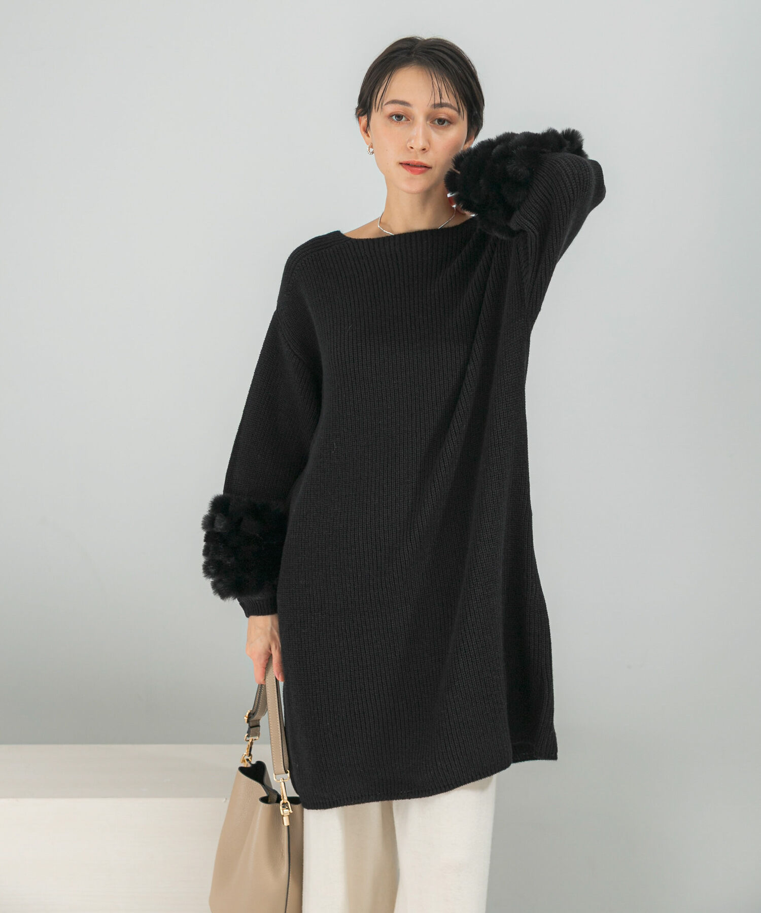 URBAN RESEARCH ROSSO「ファードッキングニットミニワンピース」|ワンピース|