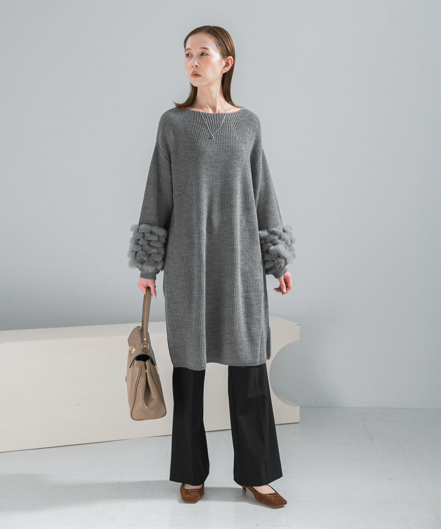 URBAN RESEARCH ROSSO「ファードッキングニットミニワンピース」|ワンピース|