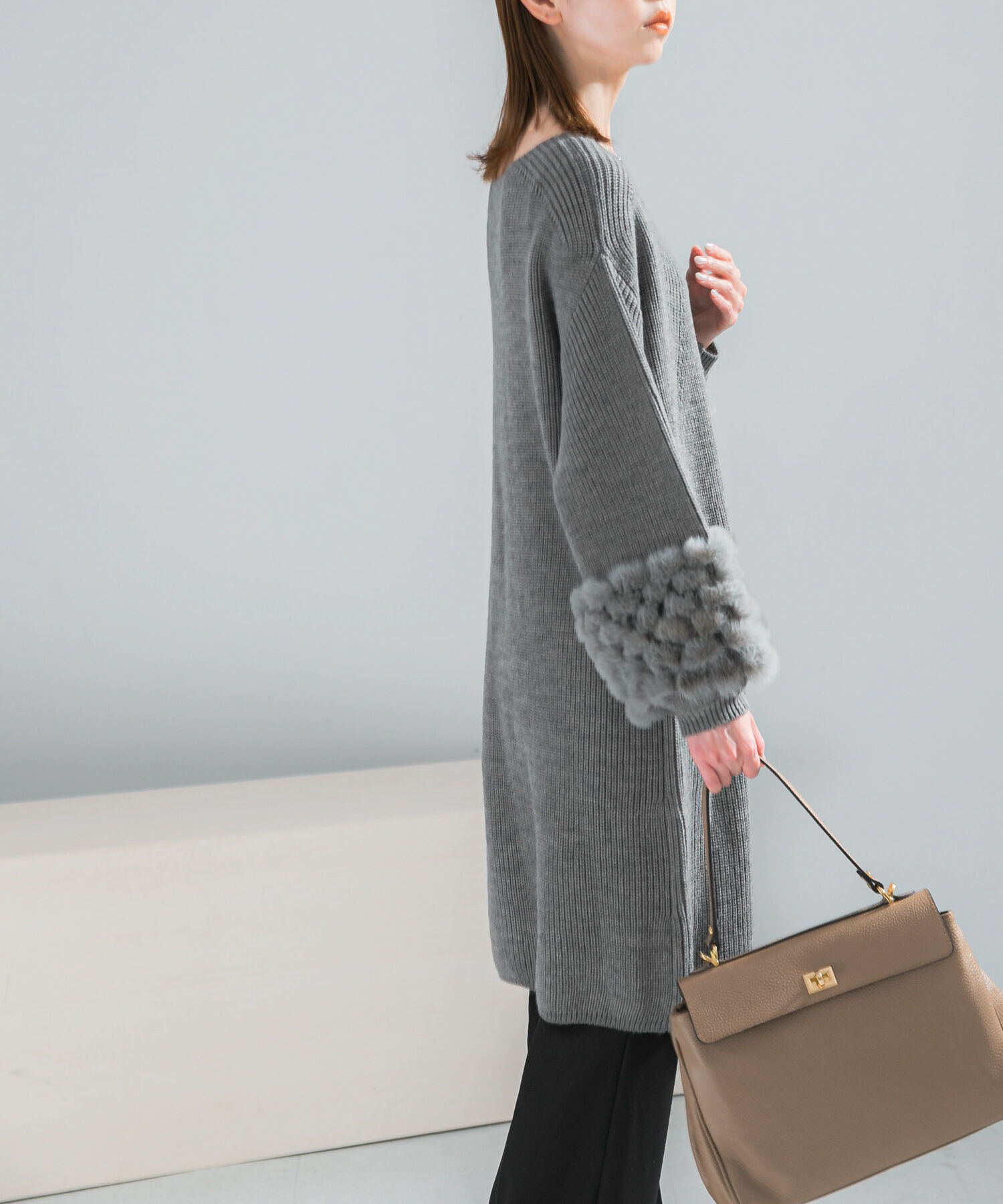 URBAN RESEARCH ROSSO「ファードッキングニットミニワンピース」|ワンピース|