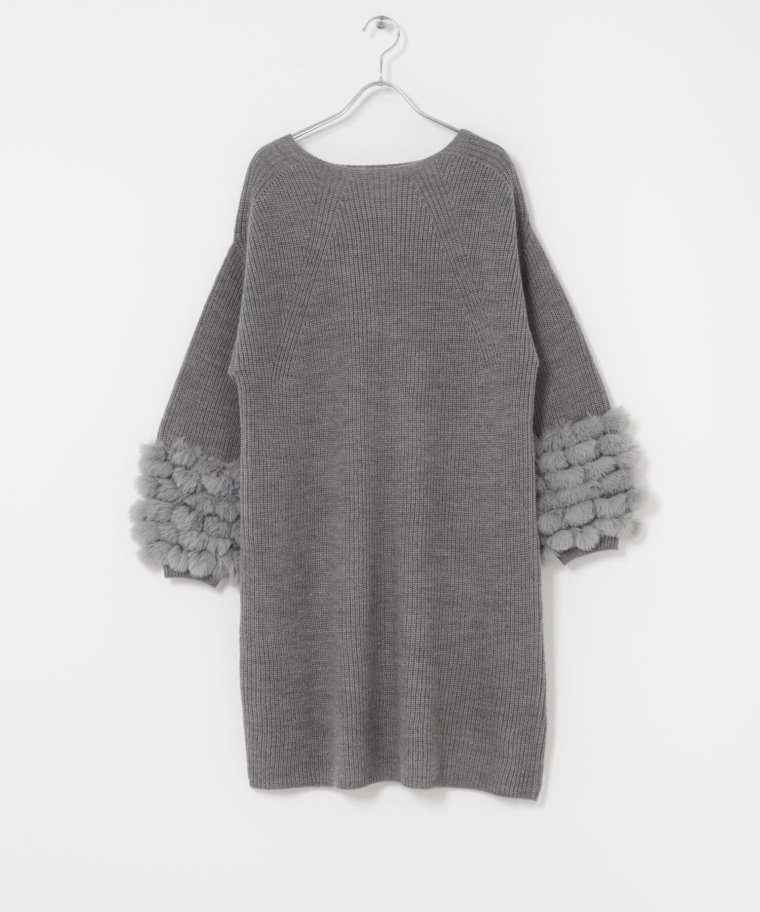 URBAN RESEARCH ROSSO「ファードッキングニットミニワンピース」|ワンピース|